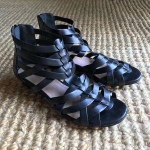 Anthropologie black strappy sandals